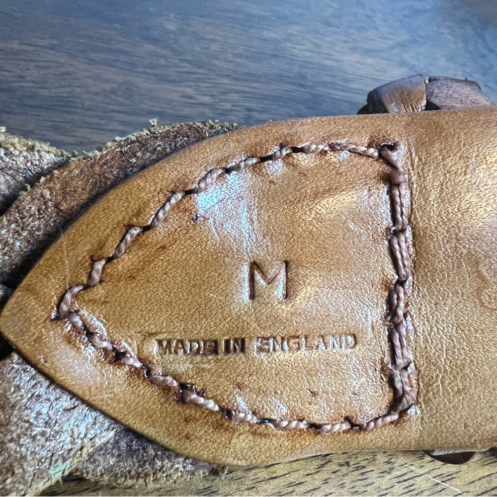 Vintage Wide Braided Leather Belt Made In England Tan Brown Boho Western Sz. M - Picture 4 of 6